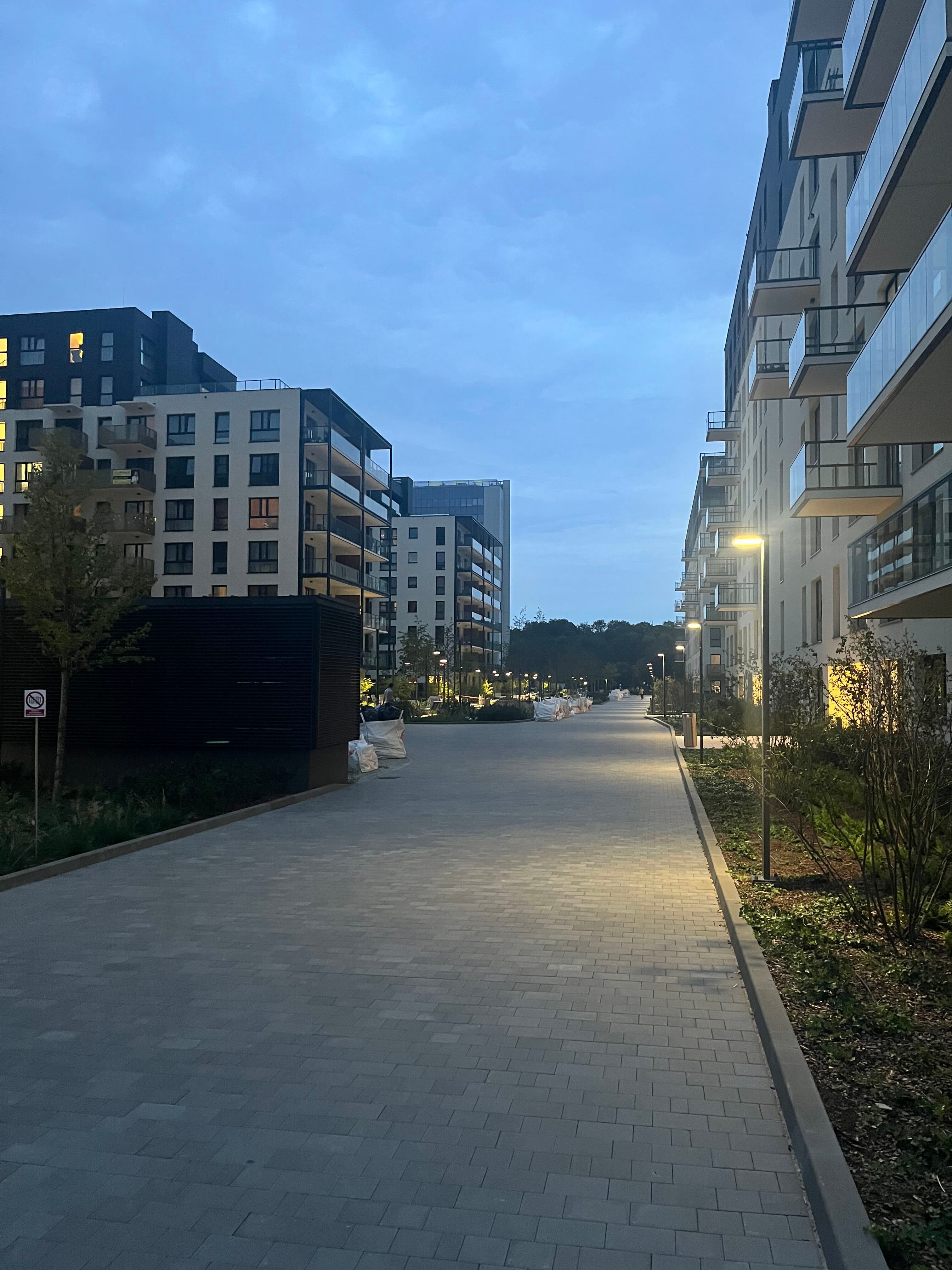 Pathway between Stage I and II at City Flow, perfect for an evening stroll.