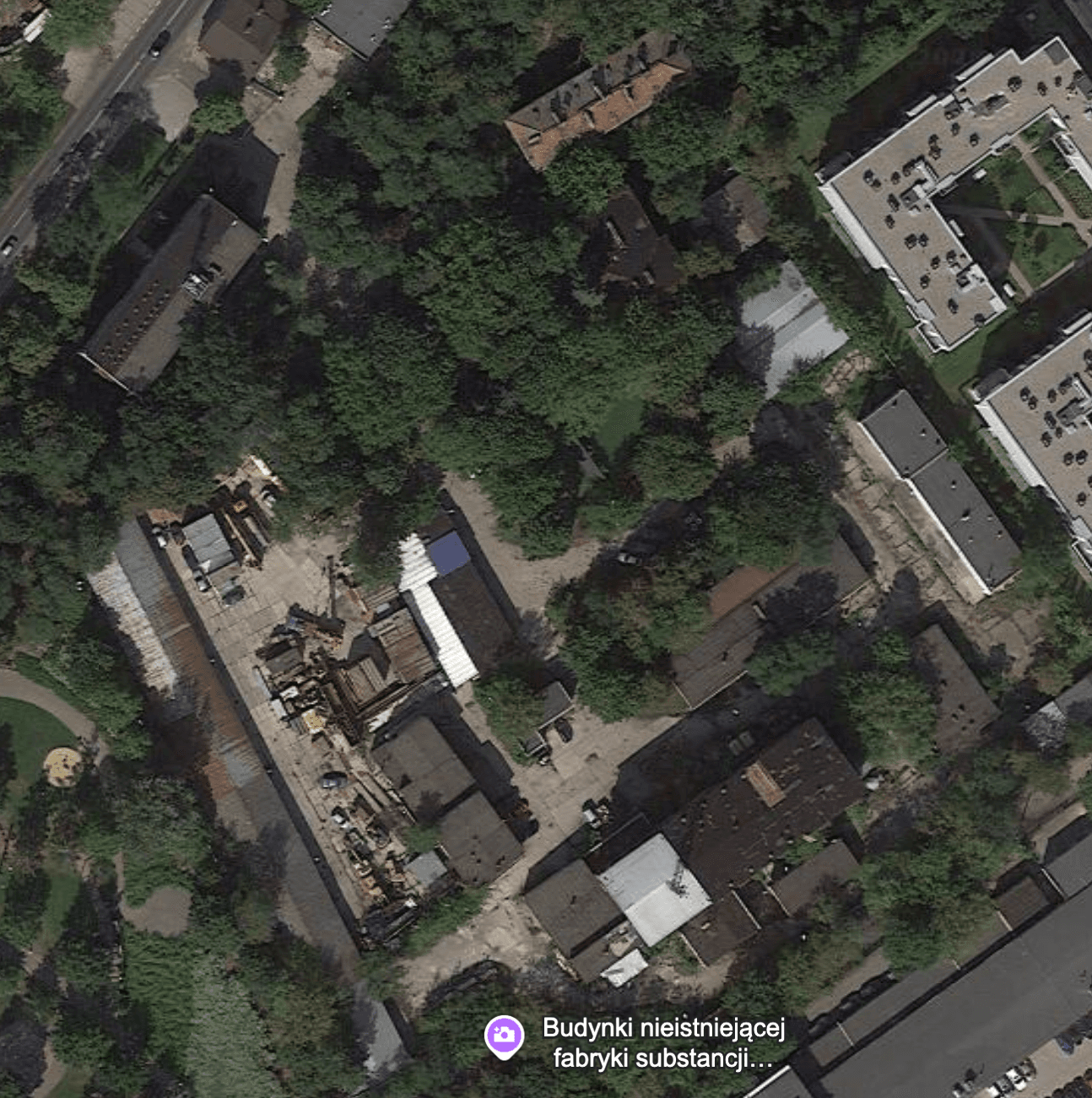 Aroma Park site on Google Earth in 2016, before residential construction